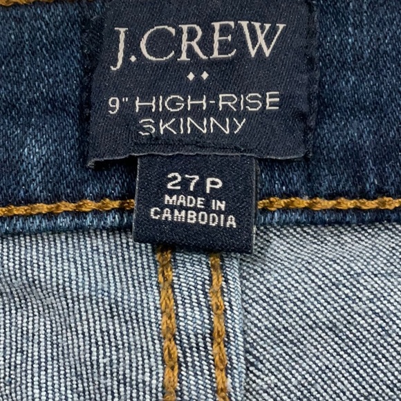 J.CREW skinny high-waisted jeans with dark washed blue push up buttons - Picture 9 of 10